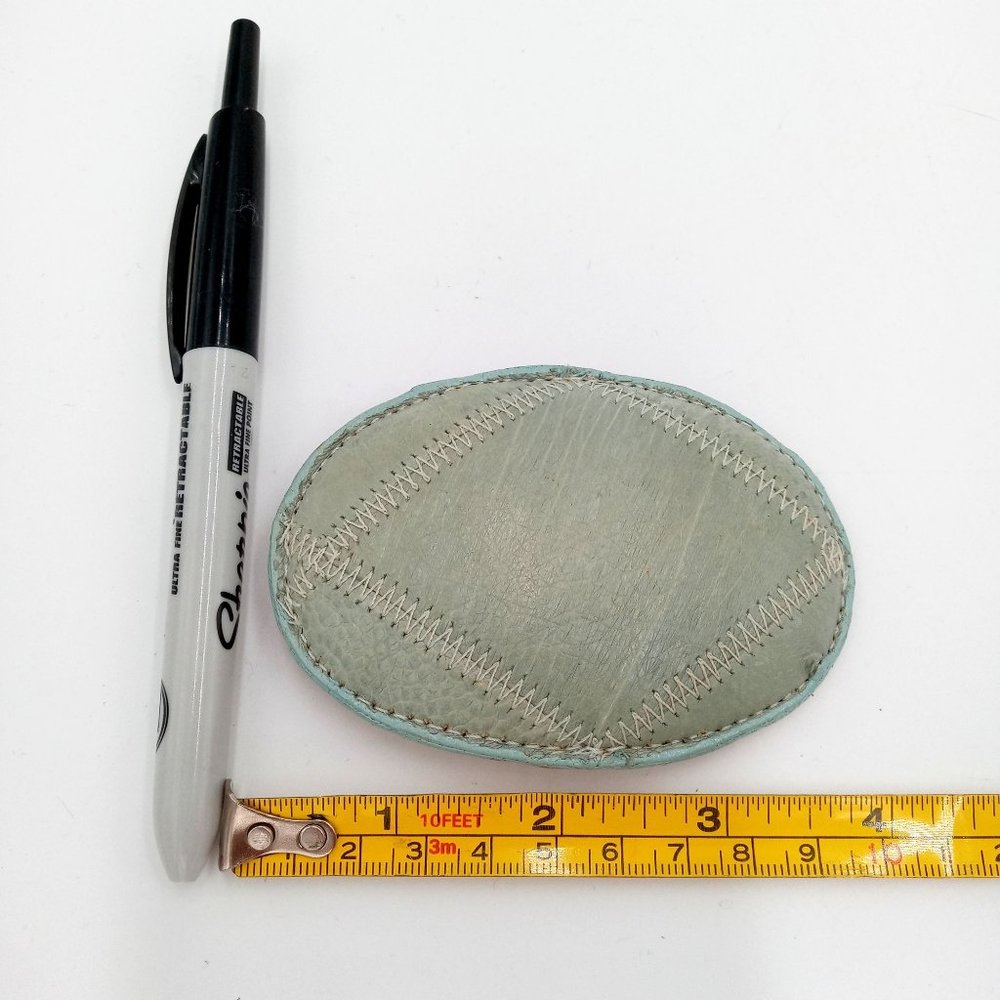 Light Blue Patchwork Exotic Eel Look Leather Belt… - image 2